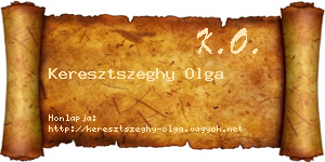 Keresztszeghy Olga névjegykártya