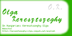 olga keresztszeghy business card